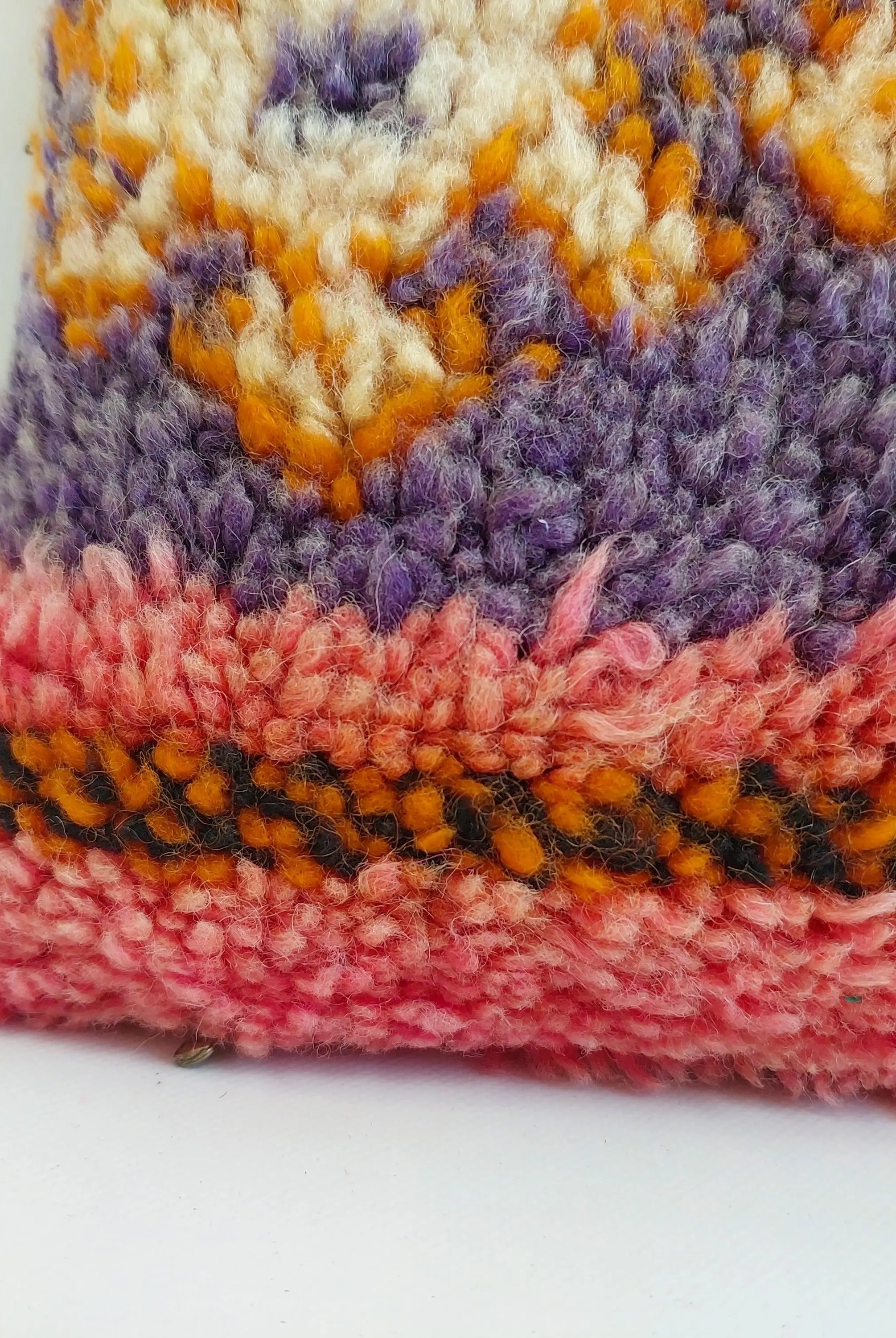 Vintage Berber Rug Lumbar Pillow Cover in Purple & Pink - 13x22" MoroccanBazzArts