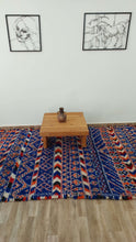 Load image into Gallery viewer, VINTAGE BLUE MOROCCAN RUG