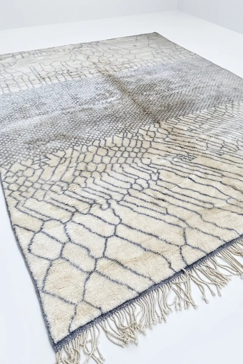 Custom made Moroccan Beni Mrirt Rug: Hand-Knotted Berber Wool Carpet for Boho Home Decor MoroccanBazzArts
