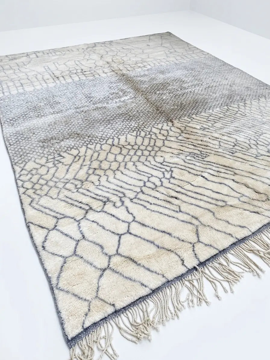 Custom made Moroccan Beni Mrirt Rug: Hand-Knotted Berber Wool Carpet for Boho Home Decor MoroccanBazzArts