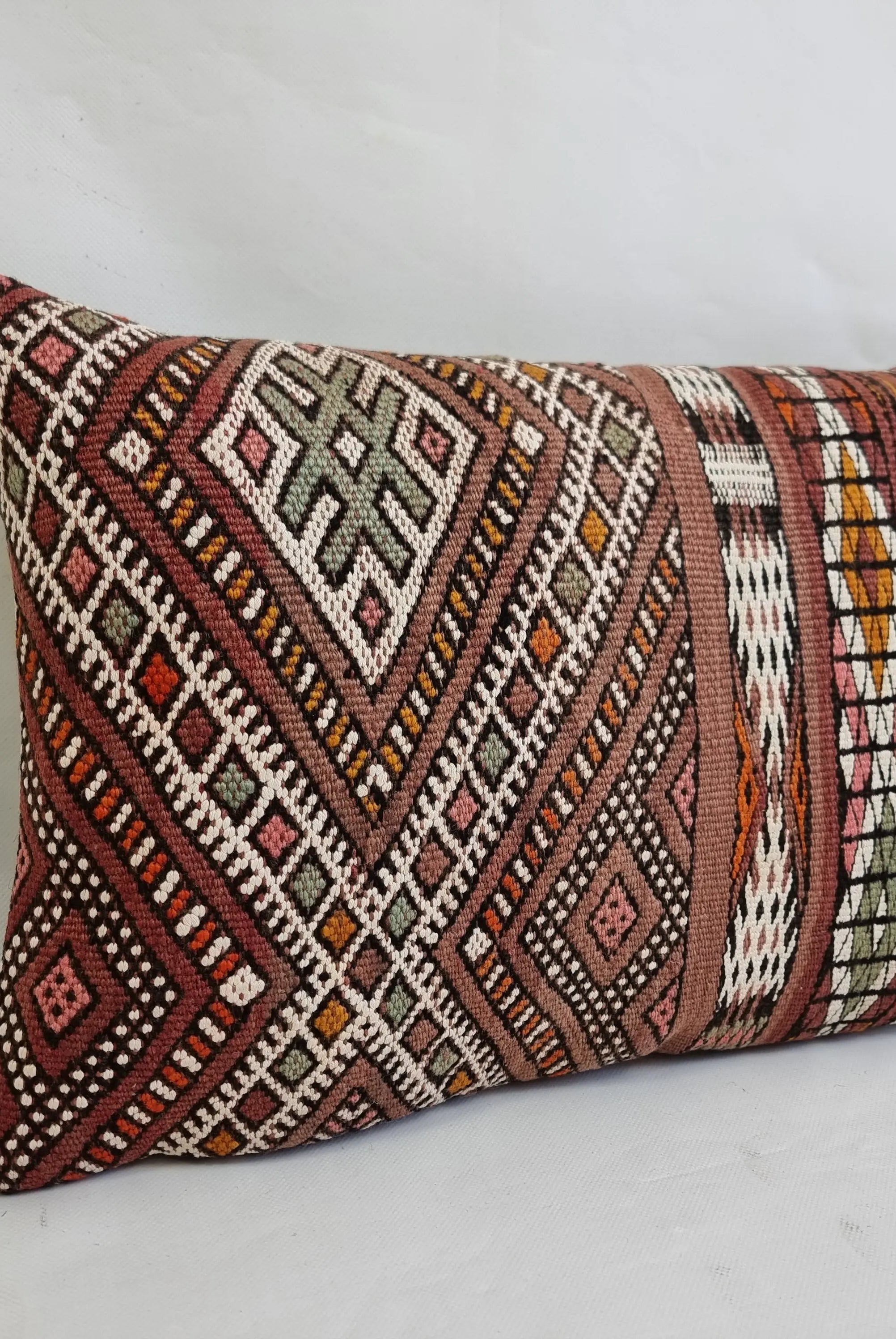 Authentic Moroccan Kilim Pillow Cover | Vintage Berber Handmade Wool Cushion | Earthy Boho Throw Pillow | Rustic Tribal Home Decor MoroccanBazzArts