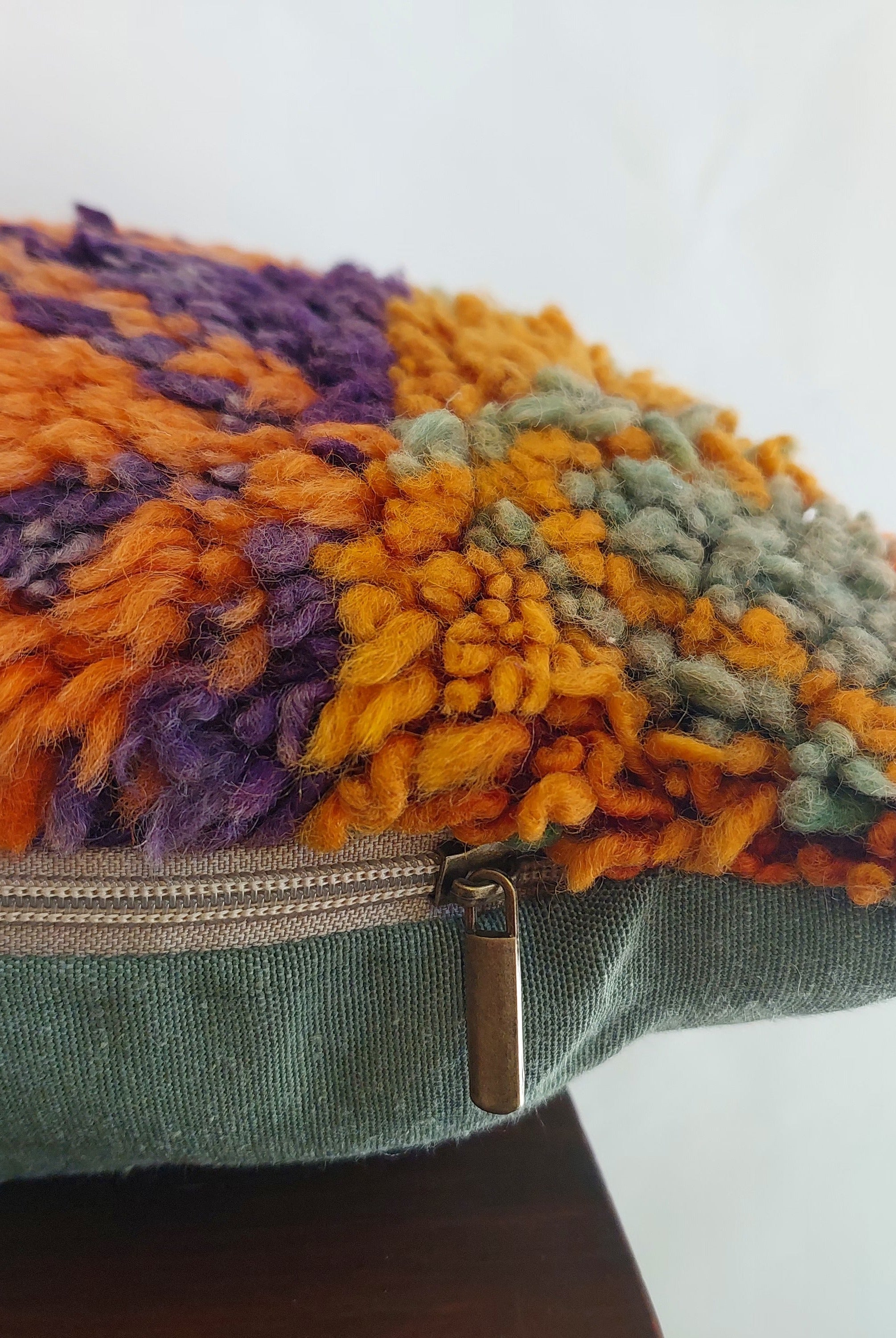 Aït Bou Ichaouen Moroccan Pillow - Handmade Berber Wool Cushion 14x24 - Vintage Colorful Boho Lumbar Pillow - Authentic Tribal Moroccan Deco MoroccanBazzArts