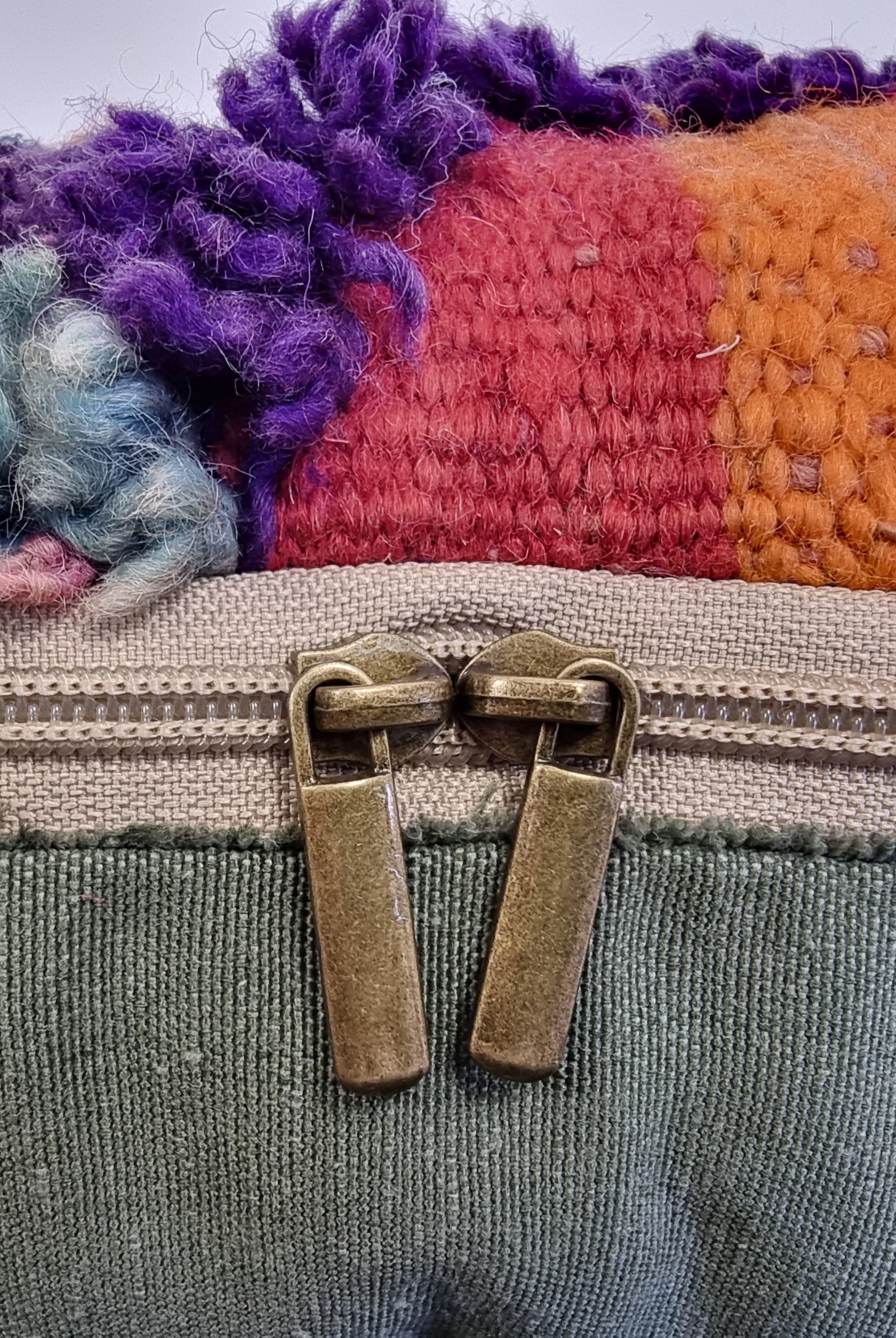 Vintage Authentic Talsint Lumbar Pillow Cover 13"x31" | Colorful Moroccan Berber knotted Cushion | Handmade Boho Decor MoroccanBazzArts