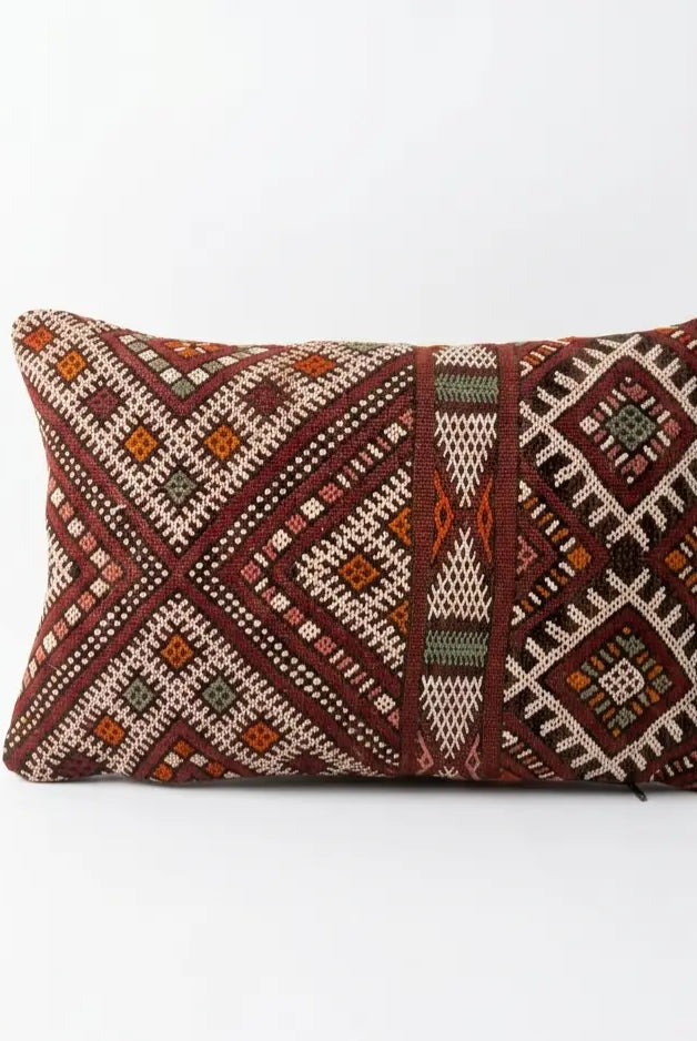Authentic Moroccan Kilim Pillow Cover | Vintage Berber Handmade Wool Cushion | Earthy Boho Throw Pillow | Rustic Tribal Home Decor MoroccanBazzArts