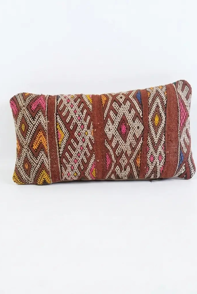 Authentic Moroccan Lumbar Pillows | Handmade Berber Kilim Cushion Covers | Boho Tribal Throw Pillows | Earthy Vintage Decor MoroccanBazzArts