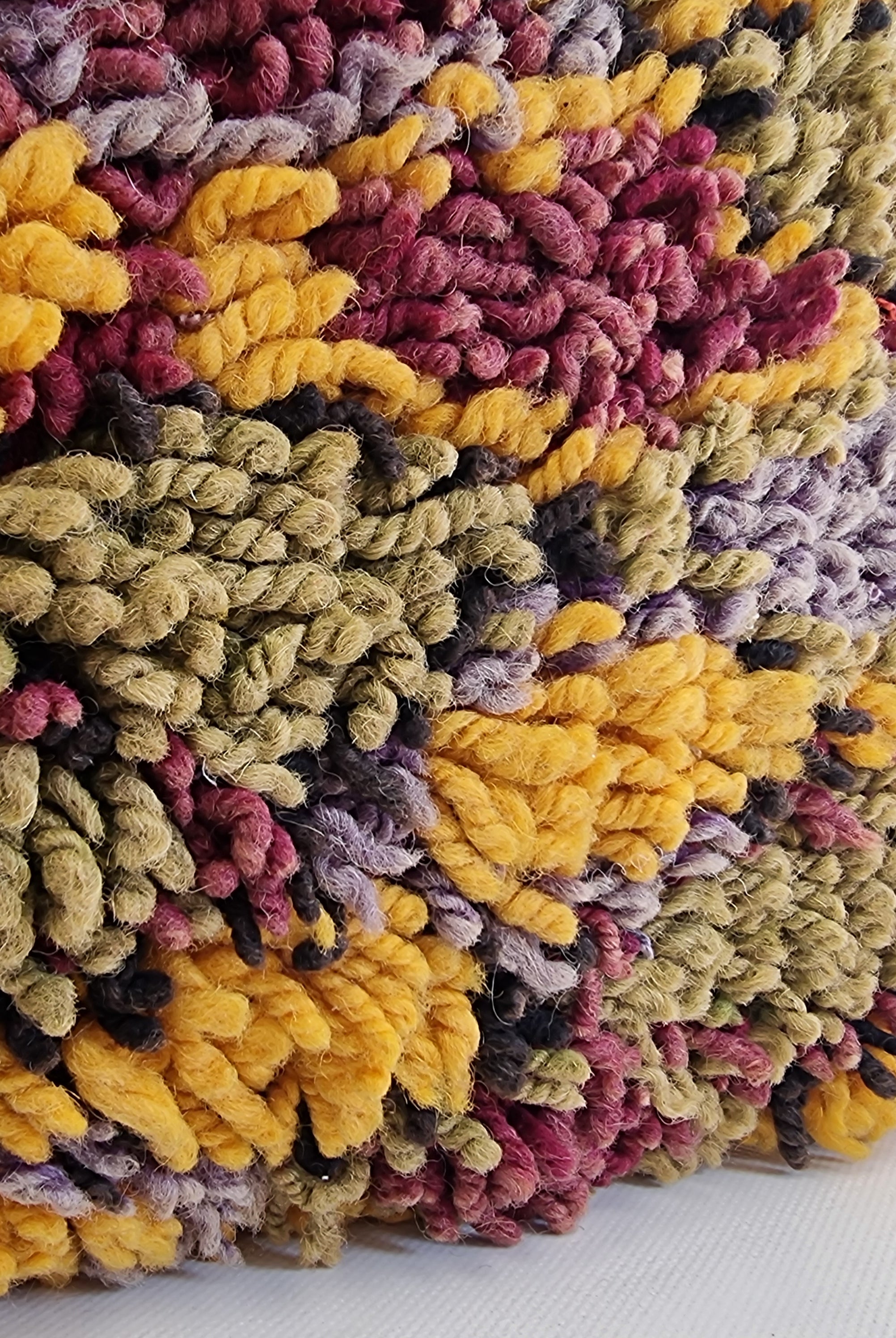 Authentic Aït Bou Ichaouen Berber Lumbar Pillow | Vintage Hand-Knotted Wool | 14" x 25" MoroccanBazzArts