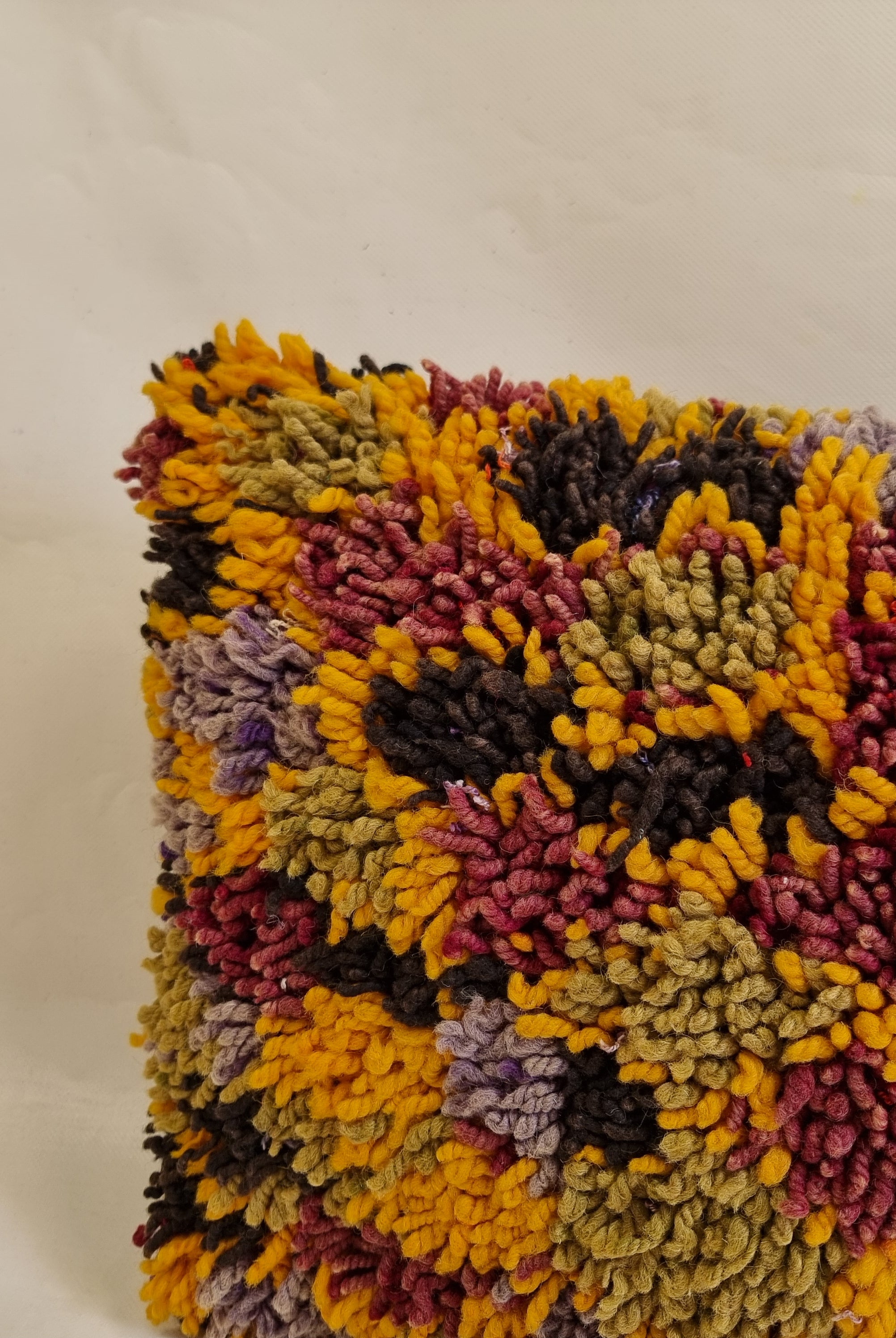 Authentic Aït Bou Ichaouen Berber Lumbar Pillow | Vintage Hand-Knotted Wool | 14" x 25" MoroccanBazzArts