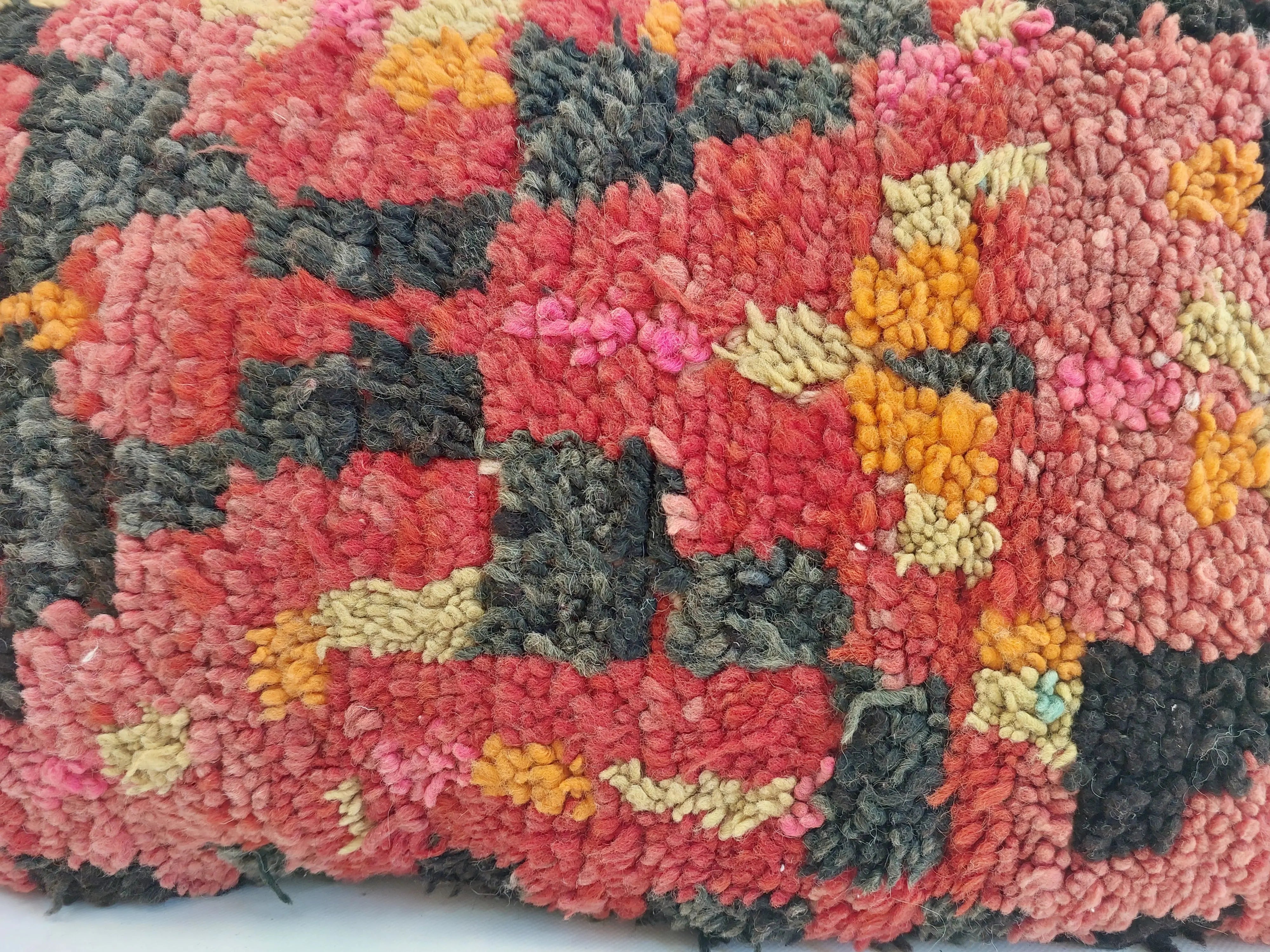 Authentic Aït Bou Ichaouen Moroccan Pillow 17x27 | Original Handmade Berber Wool Lumbar Cushion | Colorful Boho Textured Throw Pillow Cover MoroccanBazzArts