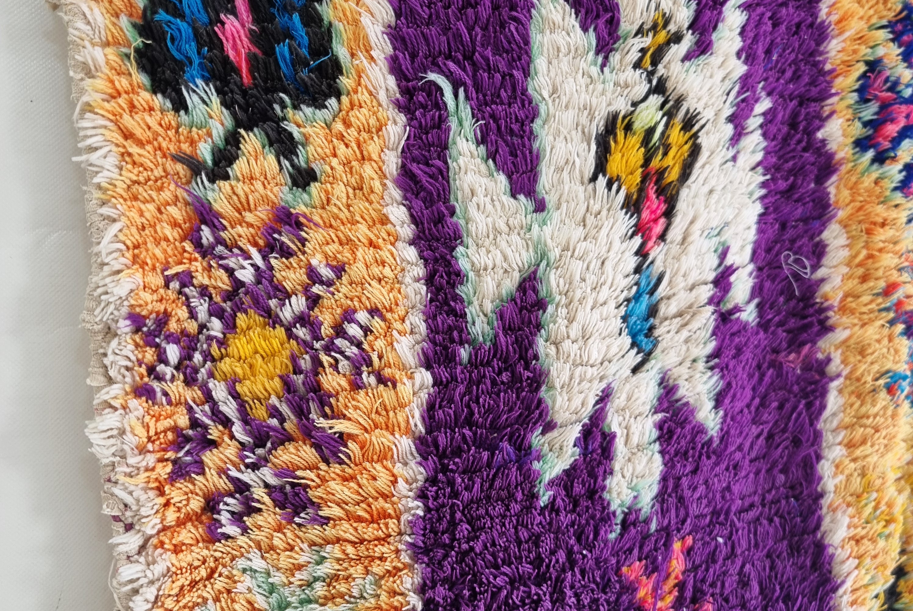 Vintage Colorful Boujaad Runner Rug - 8.10 x 2.8 Ft Irregular Handknotted Moroccan Hallway Rug MoroccanBazzArts