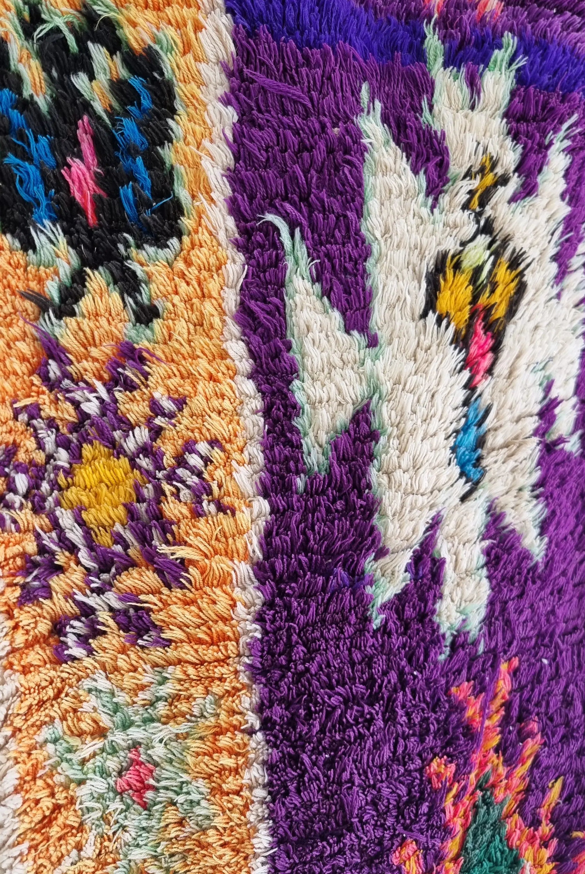 Vintage Colorful Boujaad Runner Rug - 8.10 x 2.8 Ft Irregular Handknotted Moroccan Hallway Rug MoroccanBazzArts