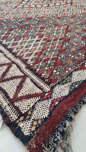Load image into Gallery viewer, Tarahalt" 4'1"x12'5" Beni mguild, runner rug , Moroccan rug, Berber Rug, kilim rug, cute rug, 70s rug