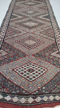 Load image into Gallery viewer, Tarahalt" 4'1"x12'5" Beni mguild, runner rug , Moroccan rug, Berber Rug, kilim rug, cute rug, 70s rug