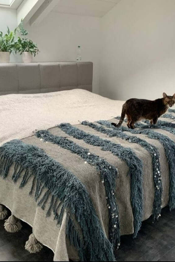 Gray Moroccan Blanket