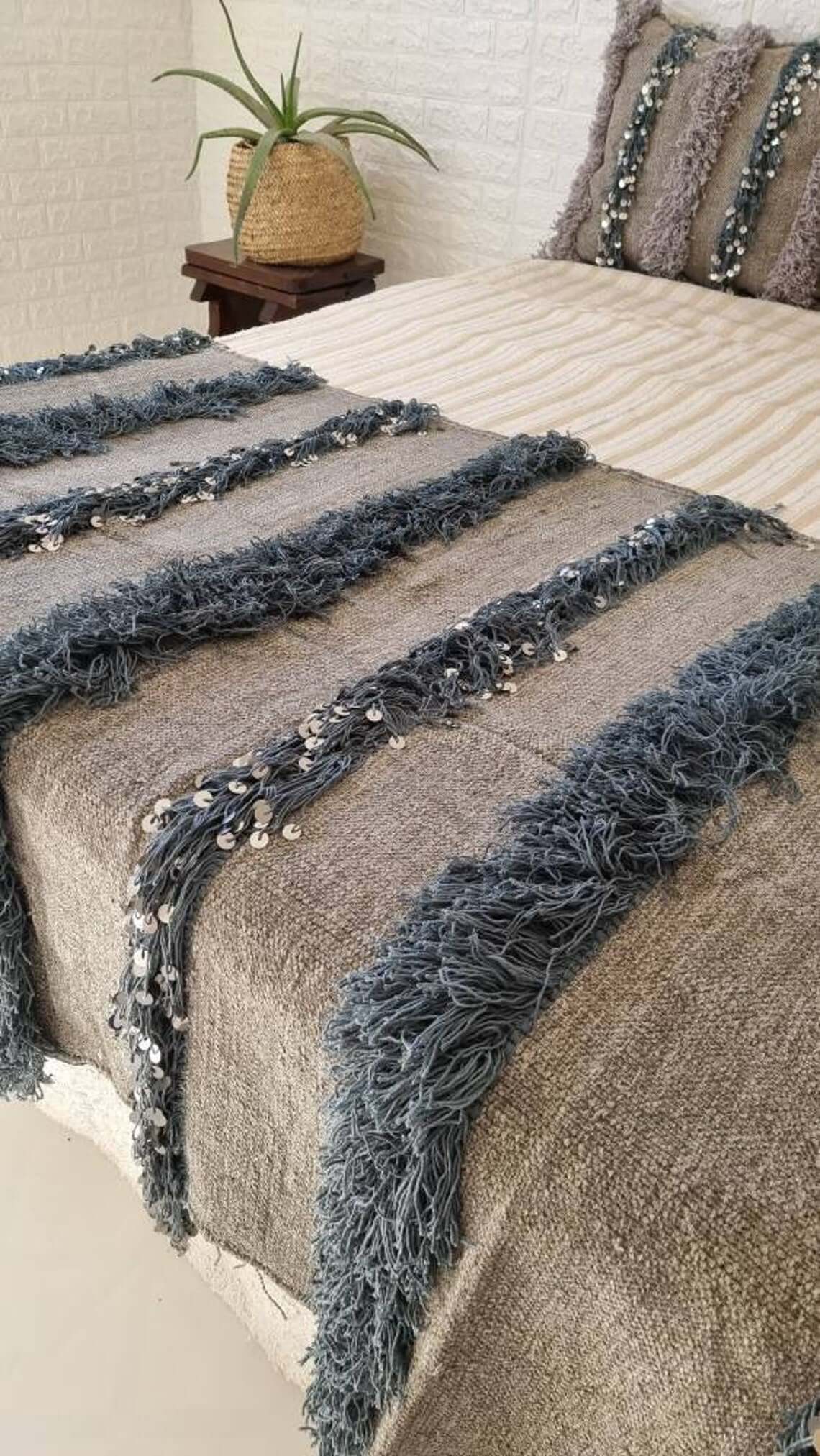 Gray Moroccan Blanket