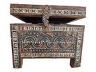 Moroccan Trunk Box Wood: Hand Carved Berber Chest, Vintage Boho Storage MoroccanBazzArts