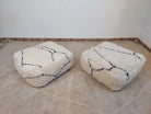 Moroccan Pouf Wool Floor Cushion: Handmade Beni Ourain Ottoman, Vintage Bohemian Wool Seat MoroccanBazzArts