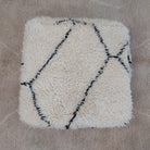 Moroccan Pouf Wool Floor Cushion: Handmade Beni Ourain Ottoman, Vintage Bohemian Wool Seat MoroccanBazzArts