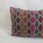 Handwoven Moroccan Kilim Lumbar Pillow Cover (13" x 22") – Colorful Geometric Boho Cushion MoroccanBazzArts