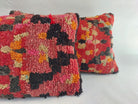 Authentic Aït Bou Ichaouen Moroccan Pillow 17x27 | Original Handmade Berber Wool Lumbar Cushion | Colorful Boho Textured Throw Pillow Cover MoroccanBazzArts