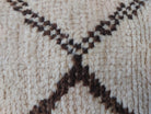 Set of 2 Vintage Azilal Moroccan Rug Pillows | 40x60 cm Ivory & Brown Undyed Wool Cushion Covers | Authentic Boho Lumbar Pillow Covers MoroccanBazzArts