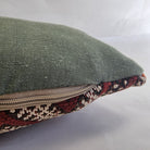 Authentic Moroccan Kilim Lumbar Pillow Cover 12x22" | Burgundy Geometric Boho Cushion | Handwoven Berber Tribal Throw Pillow 32x58cm MoroccanBazzArts