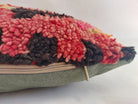 Authentic Aït Bou Ichaouen Moroccan Pillow 17x27 | Original Handmade Berber Wool Lumbar Cushion | Colorful Boho Textured Throw Pillow Cover MoroccanBazzArts