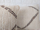 Set of 2 Vintage Azilal Moroccan Rug Pillows | 40x60 cm Ivory & Brown Undyed Wool Cushion Covers | Authentic Boho Lumbar Pillow Covers MoroccanBazzArts