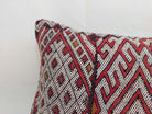 12x24 Vintage Moroccan Kilim Lumbar Pillow Cover | Authentic Geometric zayan Cushion | Red Handwoven Boho & Warm Minimalist Home Decor MoroccanBazzArts