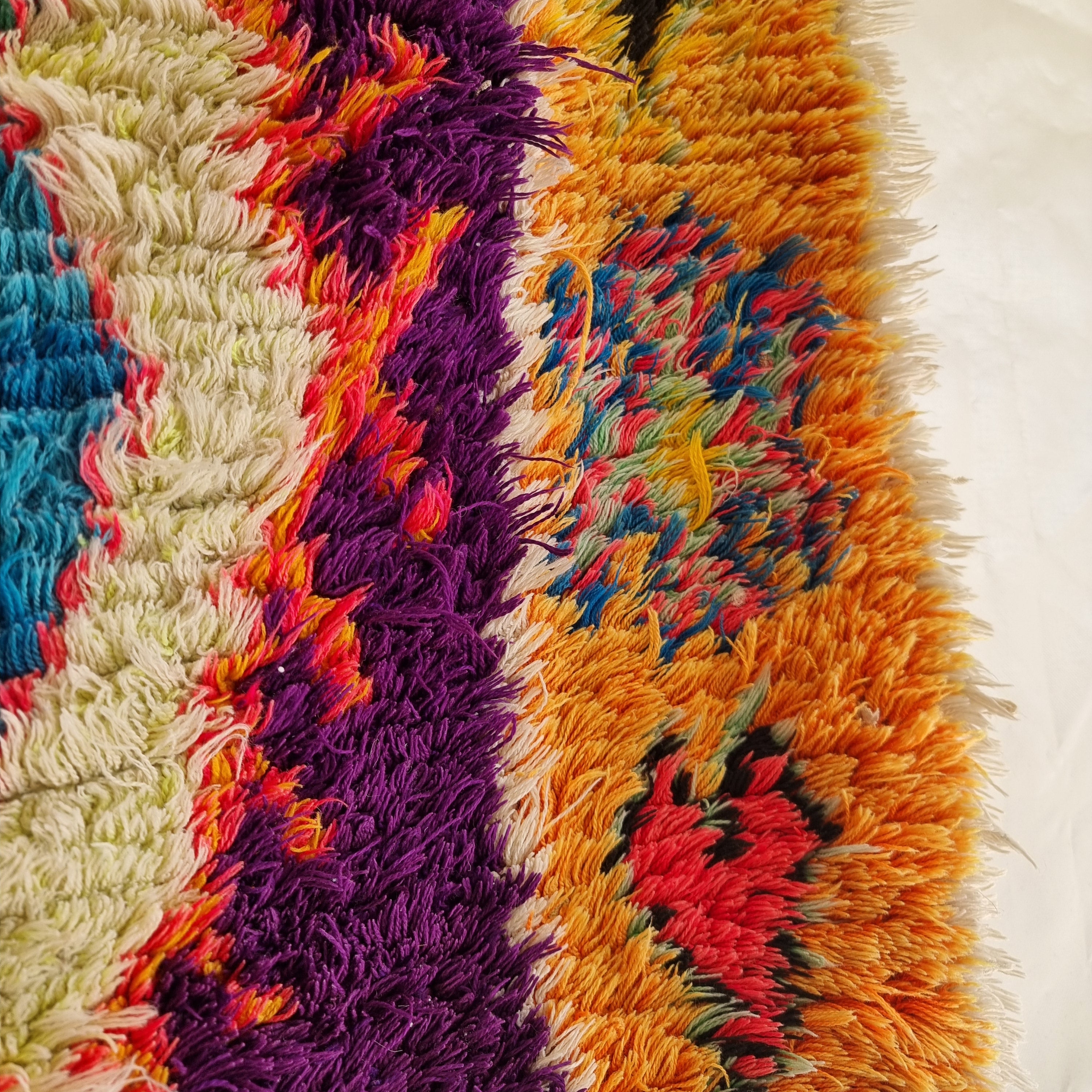 Vintage Colorful Boujaad Runner Rug - 8.10 x 2.8 Ft Irregular Handknotted Moroccan Hallway Rug MoroccanBazzArts