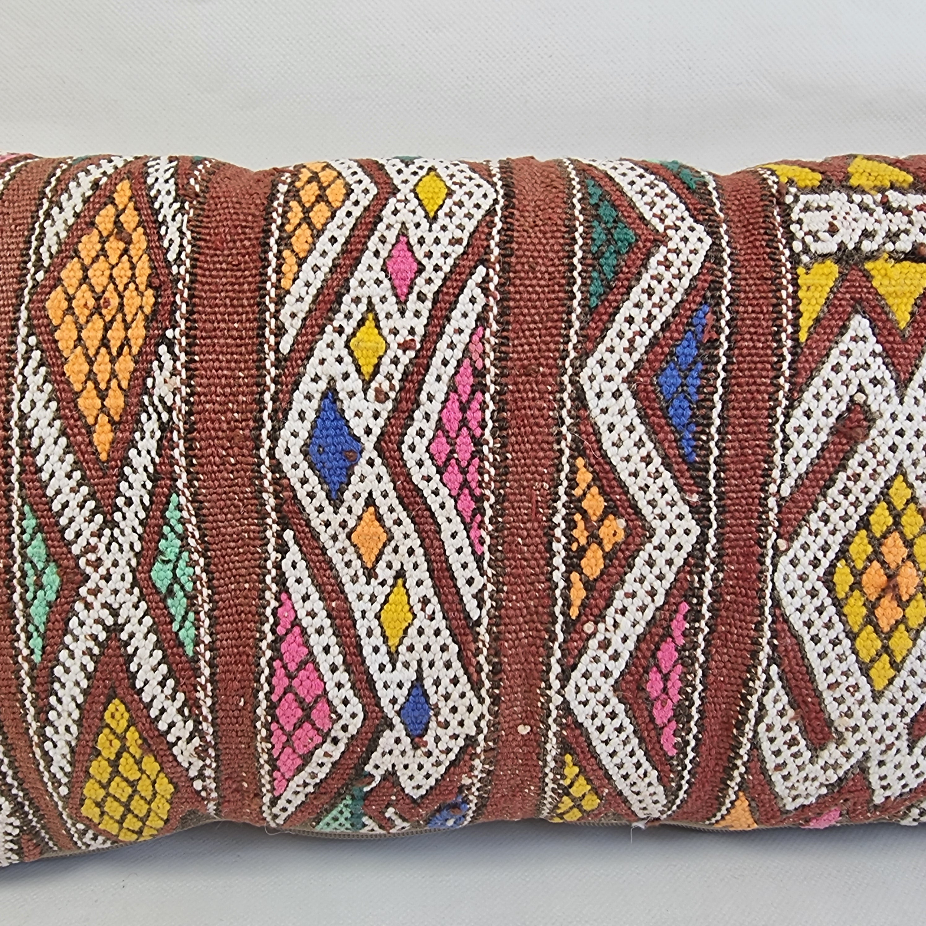 Authentic Moroccan Lumbar Pillows | Handmade Berber Kilim Cushion Covers | Boho Tribal Throw Pillows | Earthy Vintage Decor MoroccanBazzArts