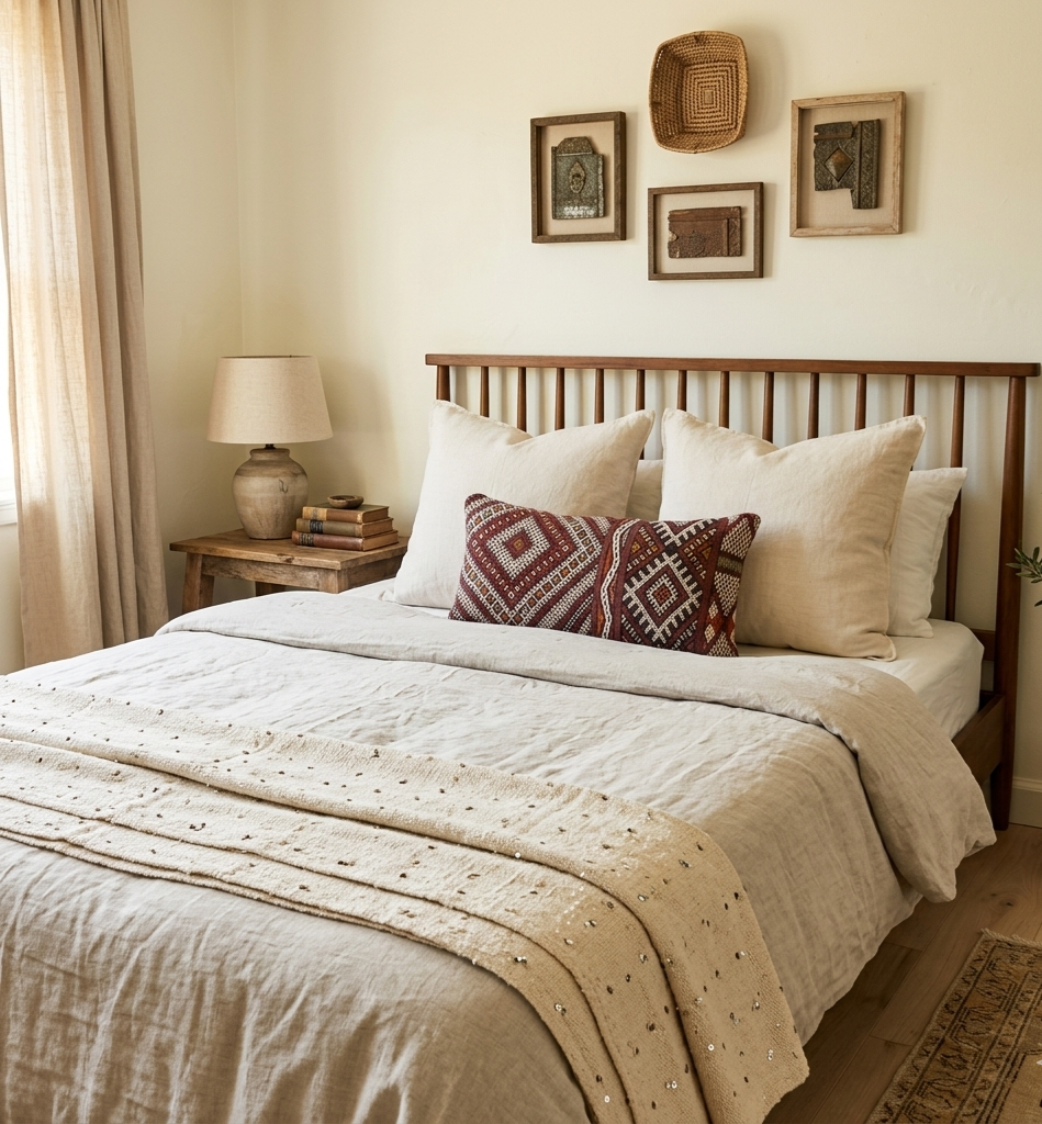 Authentic Moroccan Kilim Lumbar Pillow Cover 12x22" | Burgundy Geometric Boho Cushion | Handwoven Berber Tribal Throw Pillow 32x58cm MoroccanBazzArts