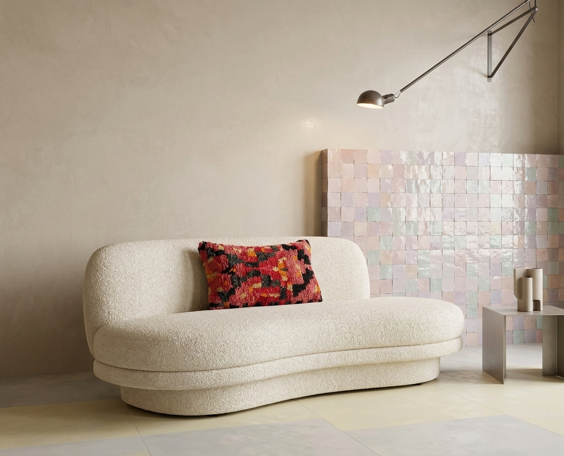 Authentic Aït Bou Ichaouen Moroccan Pillow 17x27 | Original Handmade Berber Wool Lumbar Cushion | Colorful Boho Textured Throw Pillow Cover MoroccanBazzArts