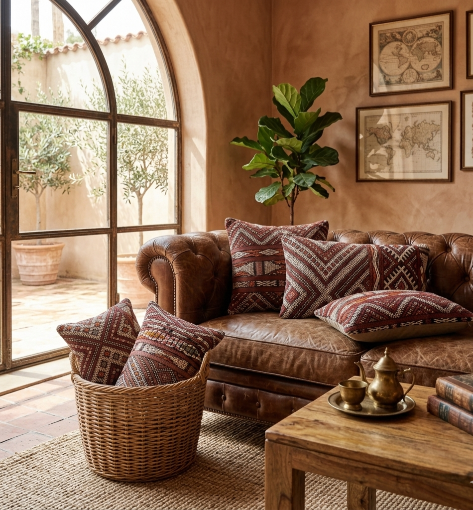 Authentic Moroccan Kilim  Pillow Cover | Vintage Berber Handmade Wool Cushion | Earthy Boho Throw Pillow | Rustic Tribal Home Decor MoroccanBazzArts