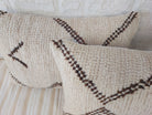 Set of 2 Vintage Azilal Moroccan Rug Pillows | 40x60 cm Ivory & Brown Undyed Wool Cushion Covers | Authentic Boho Lumbar Pillow Covers MoroccanBazzArts