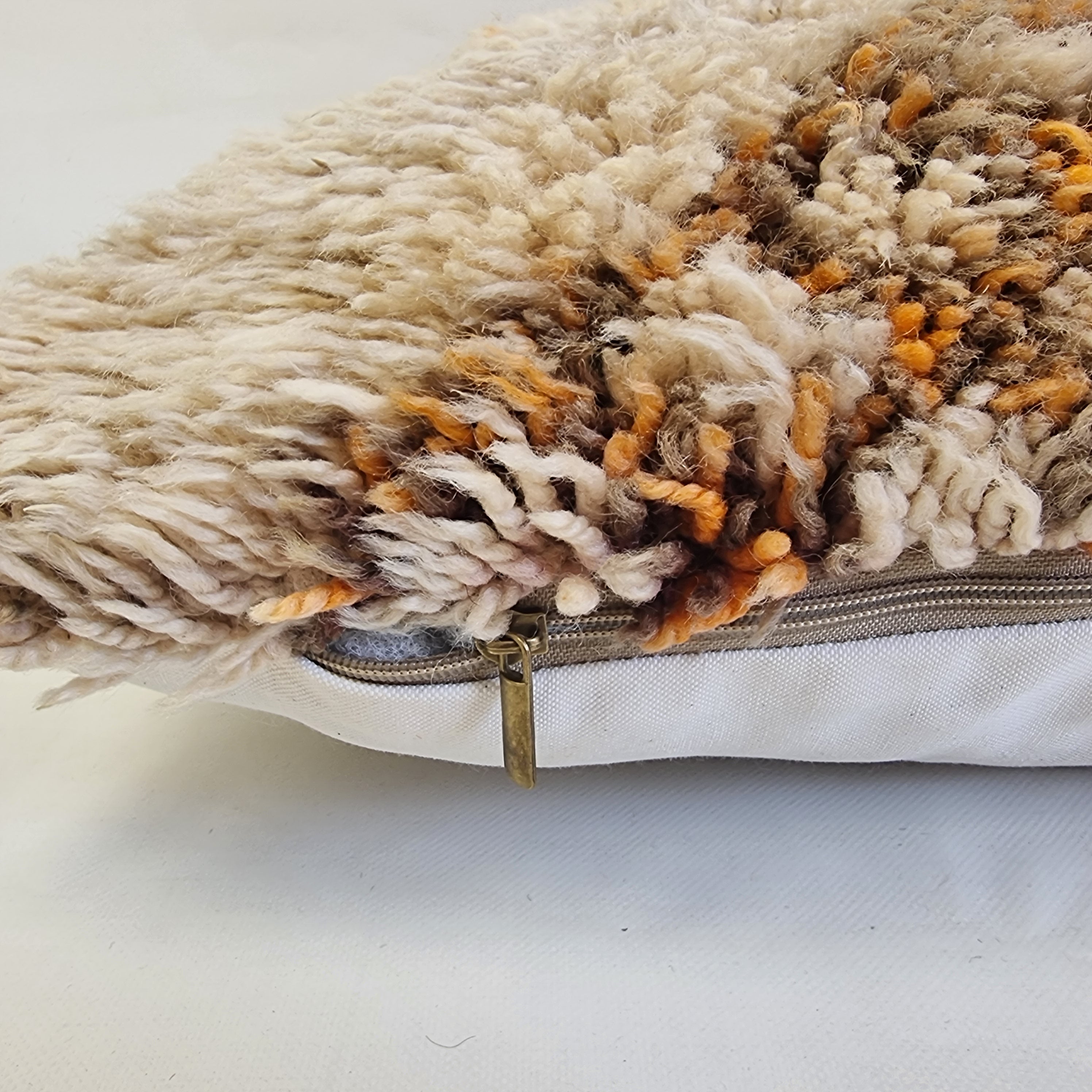 Vintage Beni Ourain Wool Pillow Cover | 16" x 25" MoroccanBazzArts