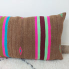 Set of 3 Vintage Boujaad Kilim Lumbar Pillow Covers 38x60 cm | Handwoven Brown Wool MoroccanBazzArts