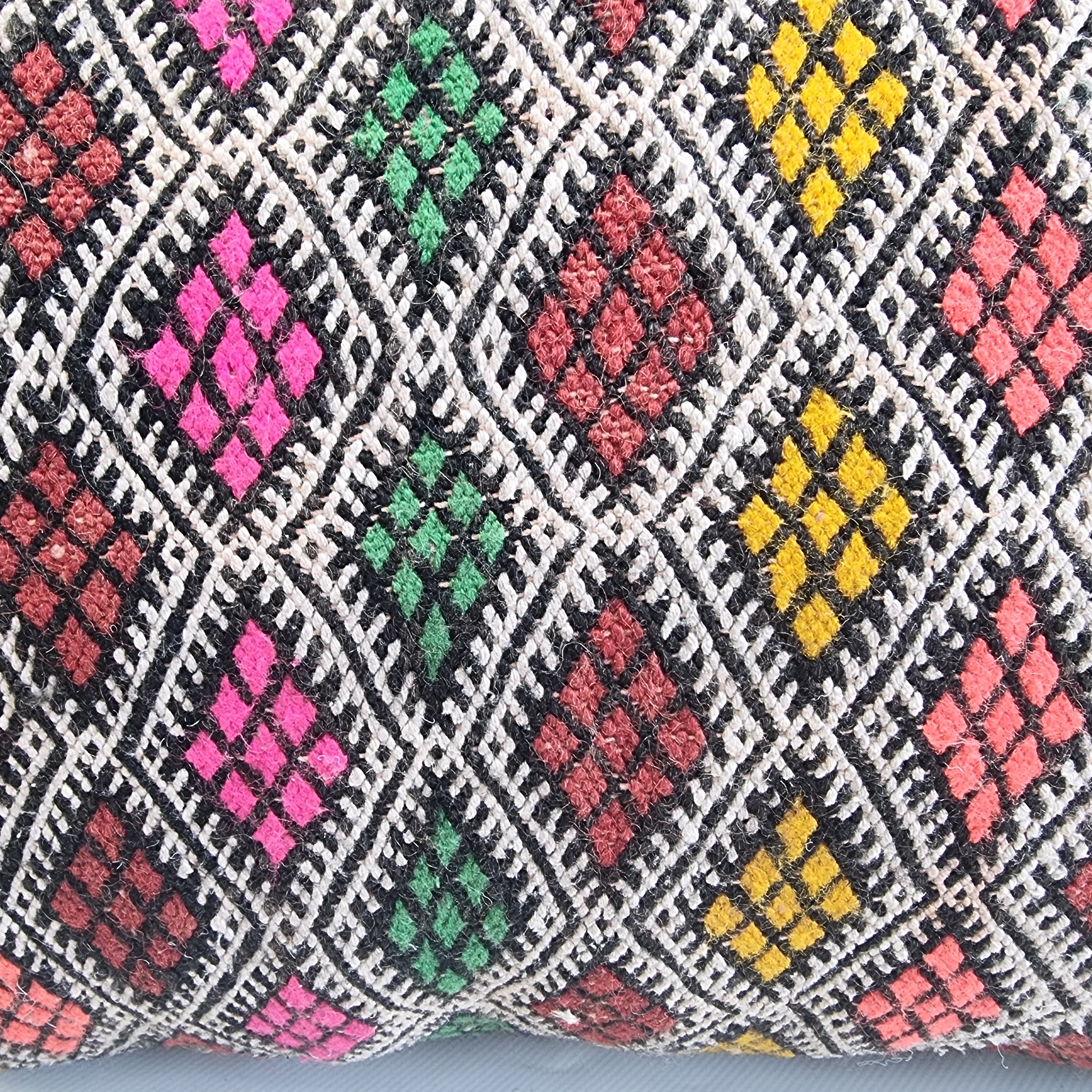 Handwoven Moroccan Kilim Lumbar Pillow Cover (13" x 22") – Colorful Geometric Boho Cushion MoroccanBazzArts