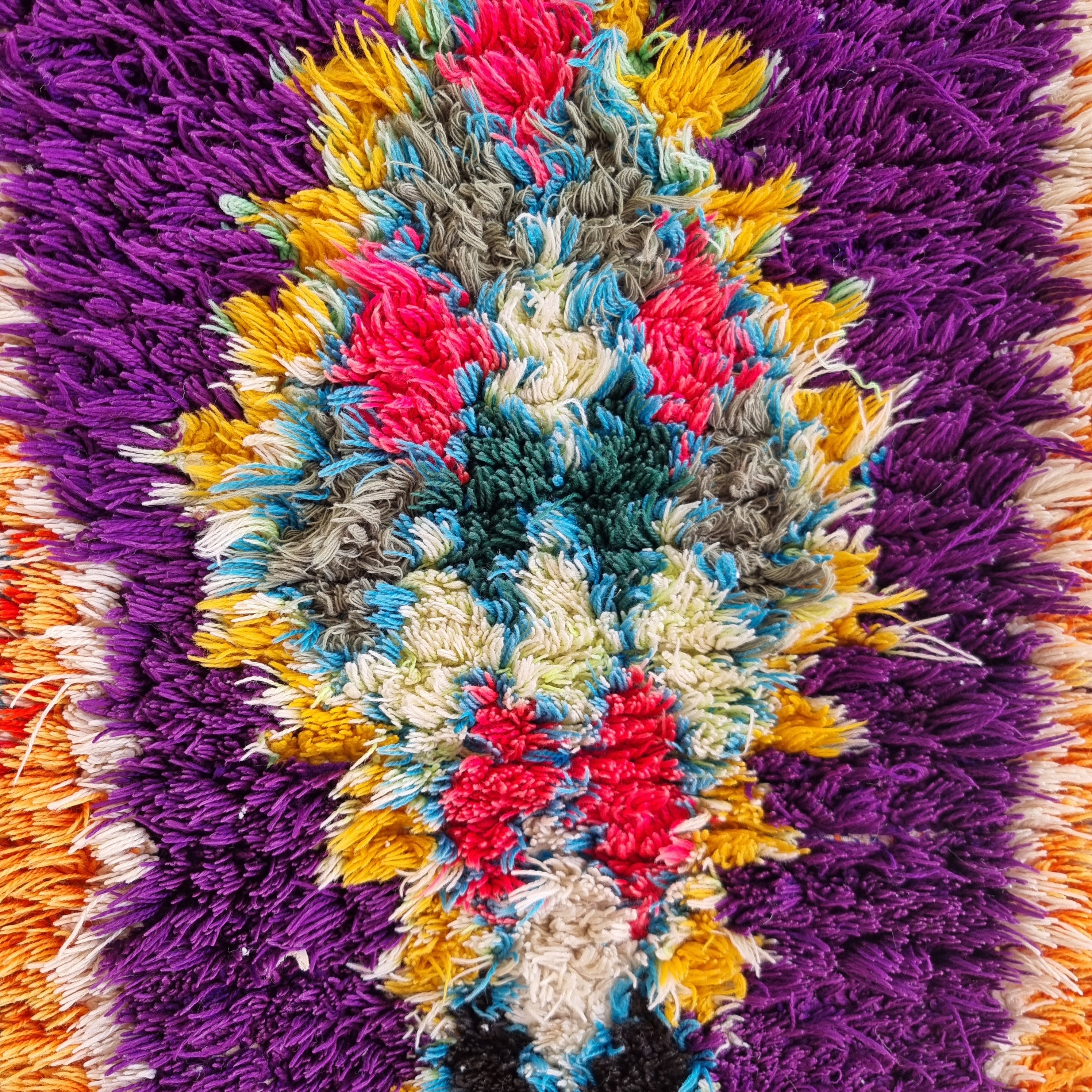 Vintage Colorful Boujaad Runner Rug - 8.10 x 2.8 Ft Irregular Handknotted Moroccan Hallway Rug MoroccanBazzArts