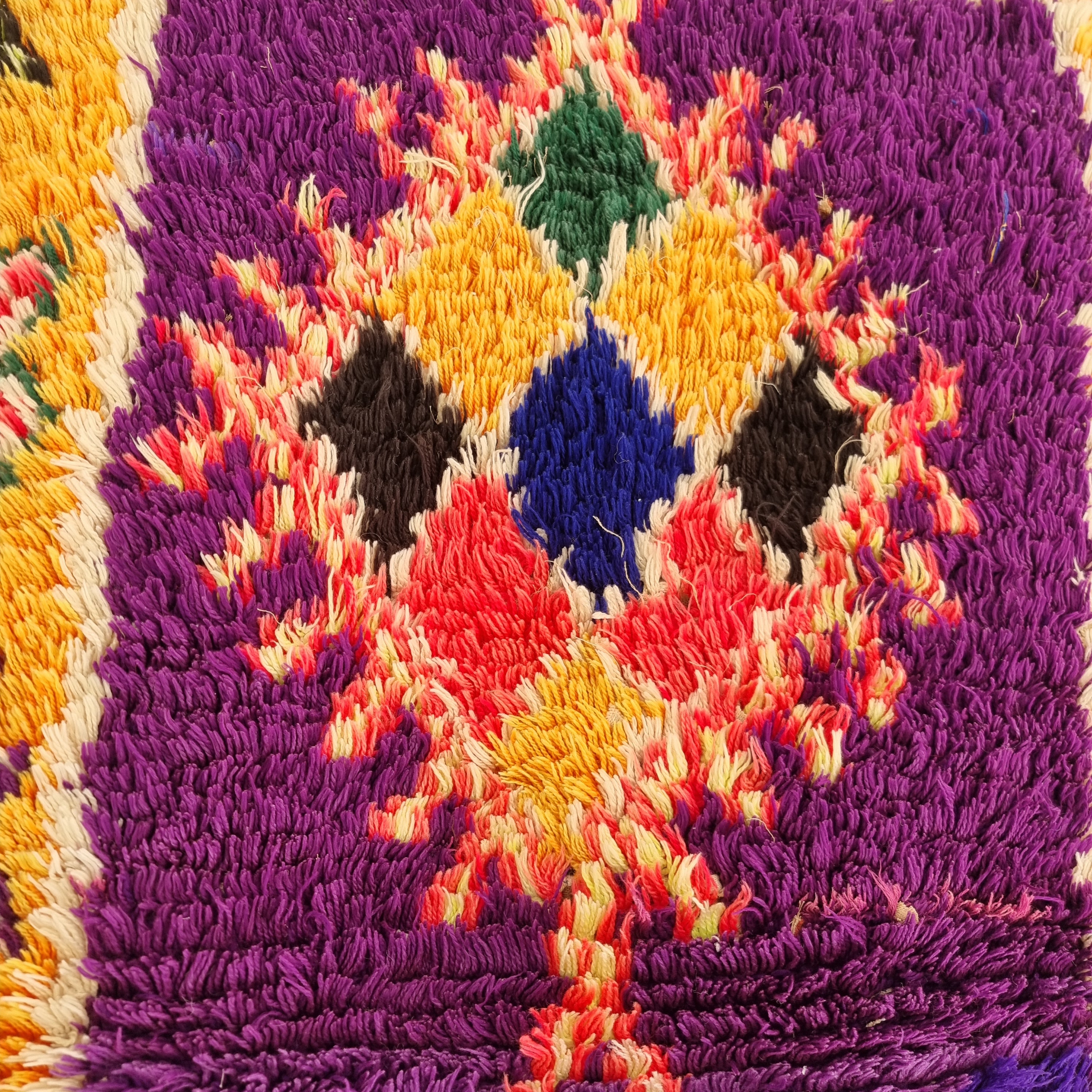 Vintage Colorful Boujaad Runner Rug - 8.10 x 2.8 Ft Irregular Handknotted Moroccan Hallway Rug MoroccanBazzArts