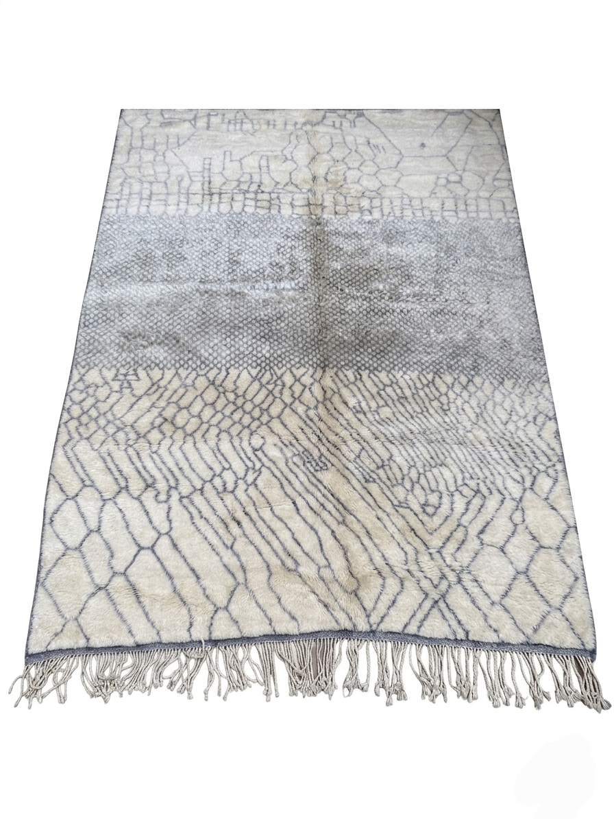 Custom made Moroccan Beni Mrirt Rug: Hand-Knotted Berber Wool Carpet for Boho Home Decor MoroccanBazzArts