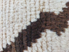 Set of 2 Vintage Azilal Moroccan Rug Pillows | 40x60 cm Ivory & Brown Undyed Wool Cushion Covers | Authentic Boho Lumbar Pillow Covers MoroccanBazzArts