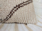 Set of 2 Vintage Azilal Moroccan Rug Pillows | 40x60 cm Ivory & Brown Undyed Wool Cushion Covers | Authentic Boho Lumbar Pillow Covers MoroccanBazzArts