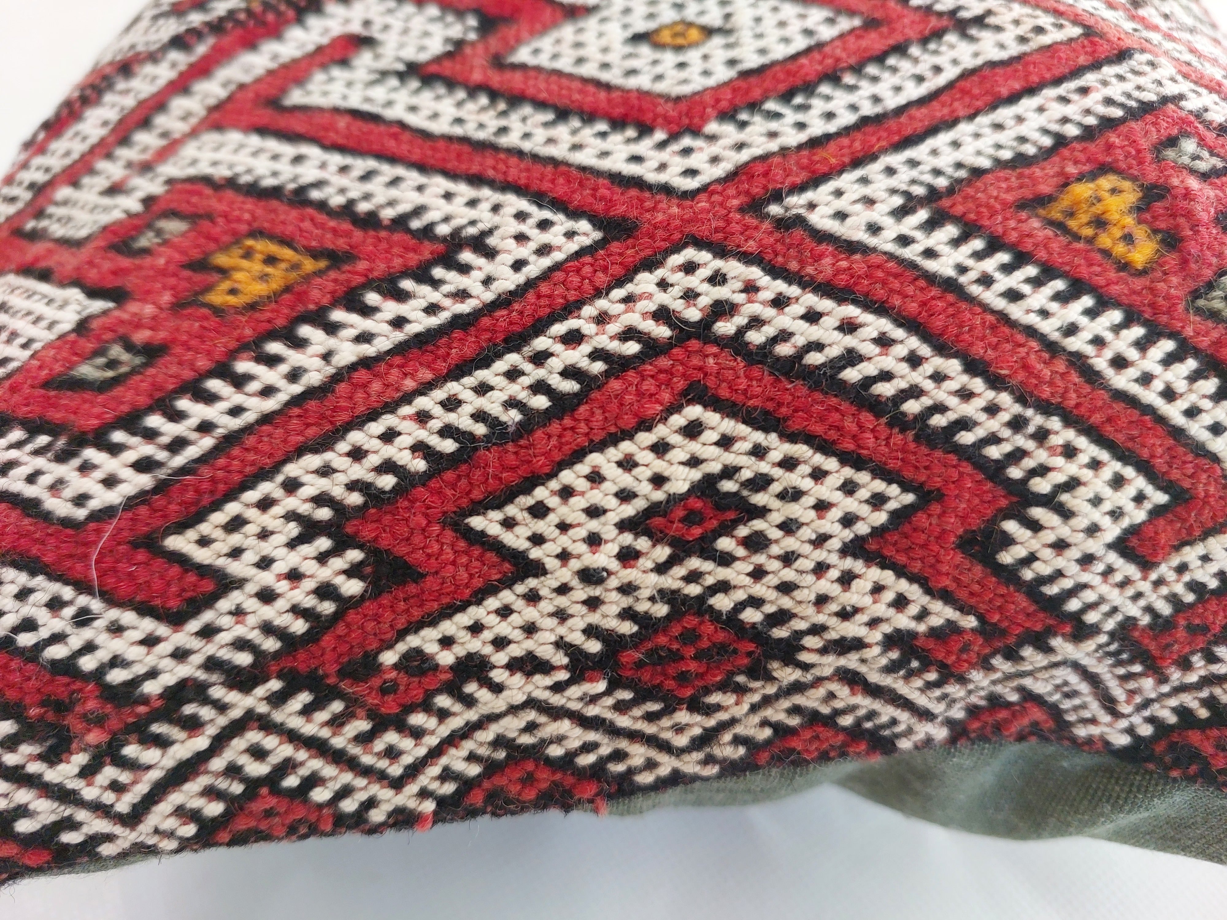12x24 Vintage Moroccan Kilim Lumbar Pillow Cover | Authentic Geometric zayan Cushion | Red Handwoven Boho & Warm Minimalist Home Decor MoroccanBazzArts
