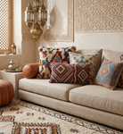 Authentic Moroccan Kilim Lumbar Pillow Cover 12x22" | Burgundy Geometric Boho Cushion | Handwoven Berber Tribal Throw Pillow 32x58cm MoroccanBazzArts