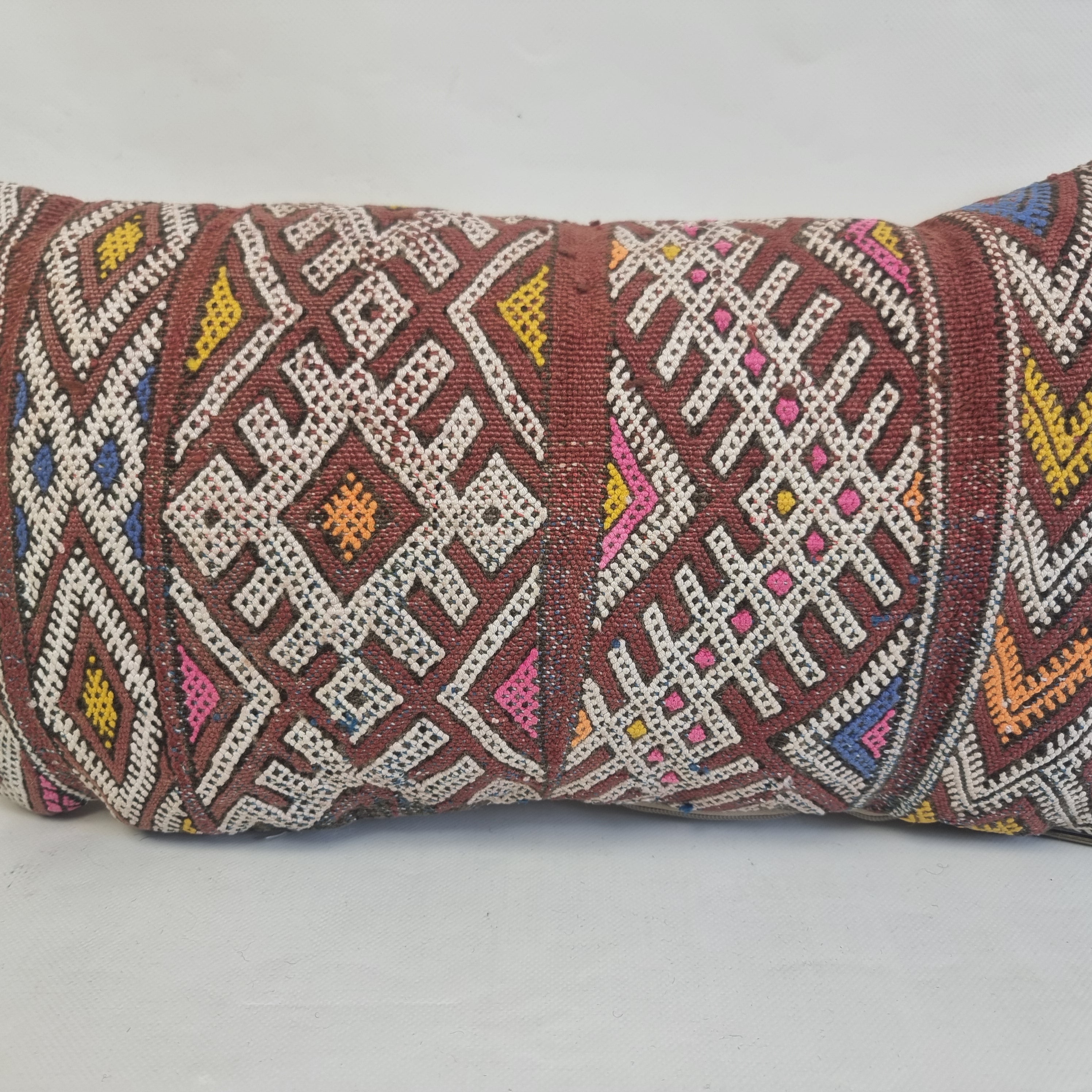 Authentic Moroccan Lumbar Pillows | Handmade Berber Kilim Cushion Covers | Boho Tribal Throw Pillows | Earthy Vintage Decor MoroccanBazzArts