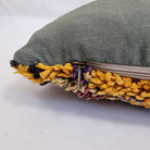 Authentic Aït Bou Ichaouen Berber Lumbar Pillow | Vintage Hand-Knotted Wool | 14" x 25" MoroccanBazzArts
