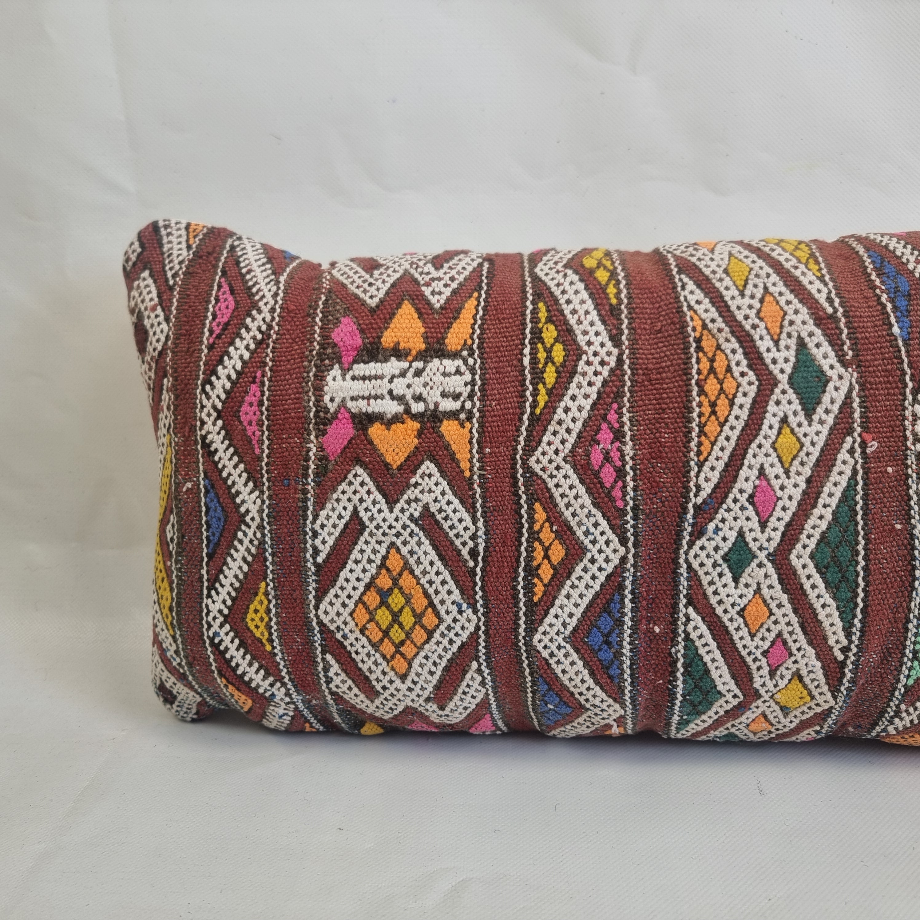 Authentic Moroccan Lumbar Pillows | Handmade Berber Kilim Cushion Covers | Boho Tribal Throw Pillows | Earthy Vintage Decor MoroccanBazzArts