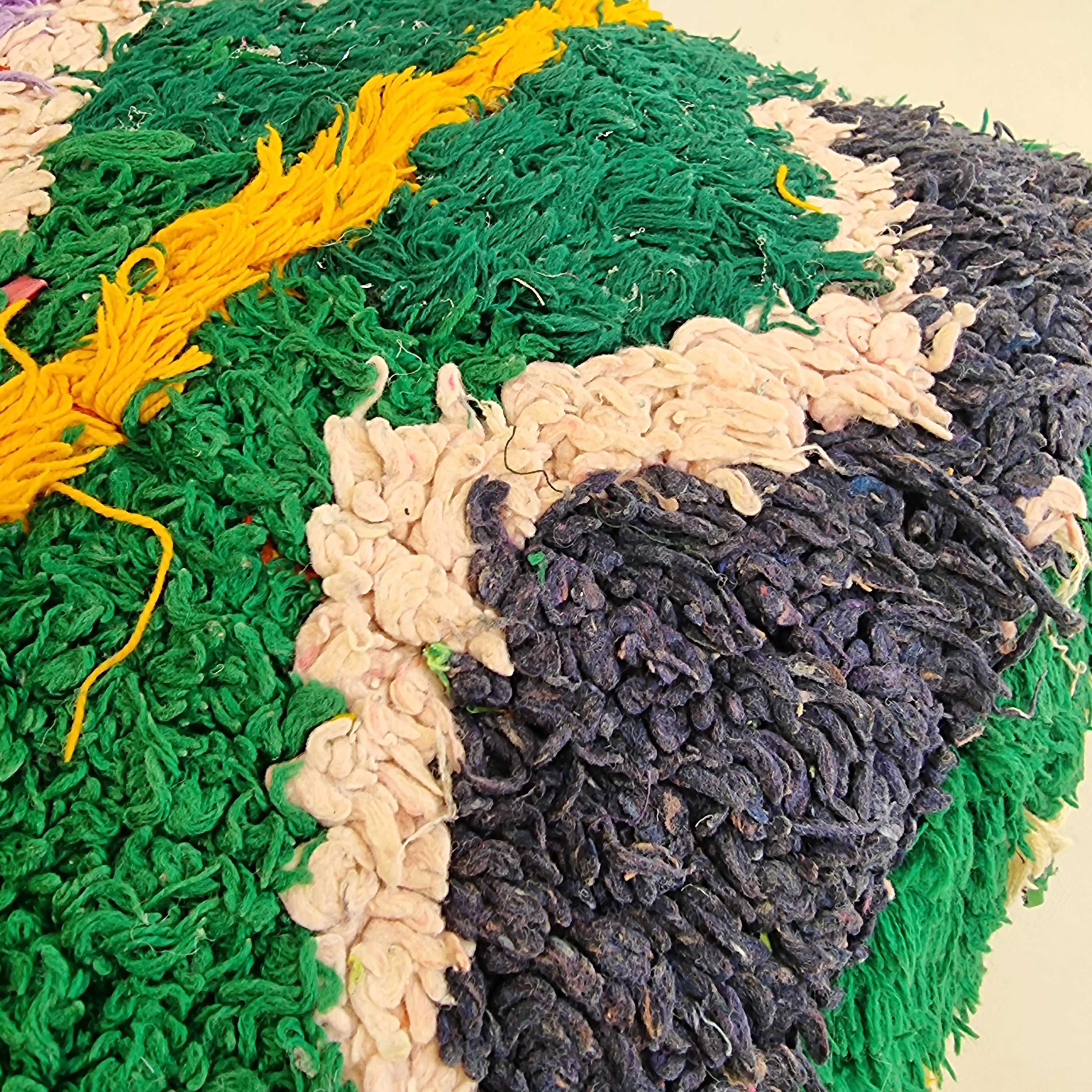 Colorful Vintage Berber Floor Cushion | Upcycled Handloomed Cotton Pouf | Boho Moroccan Seating MoroccanBazzArts