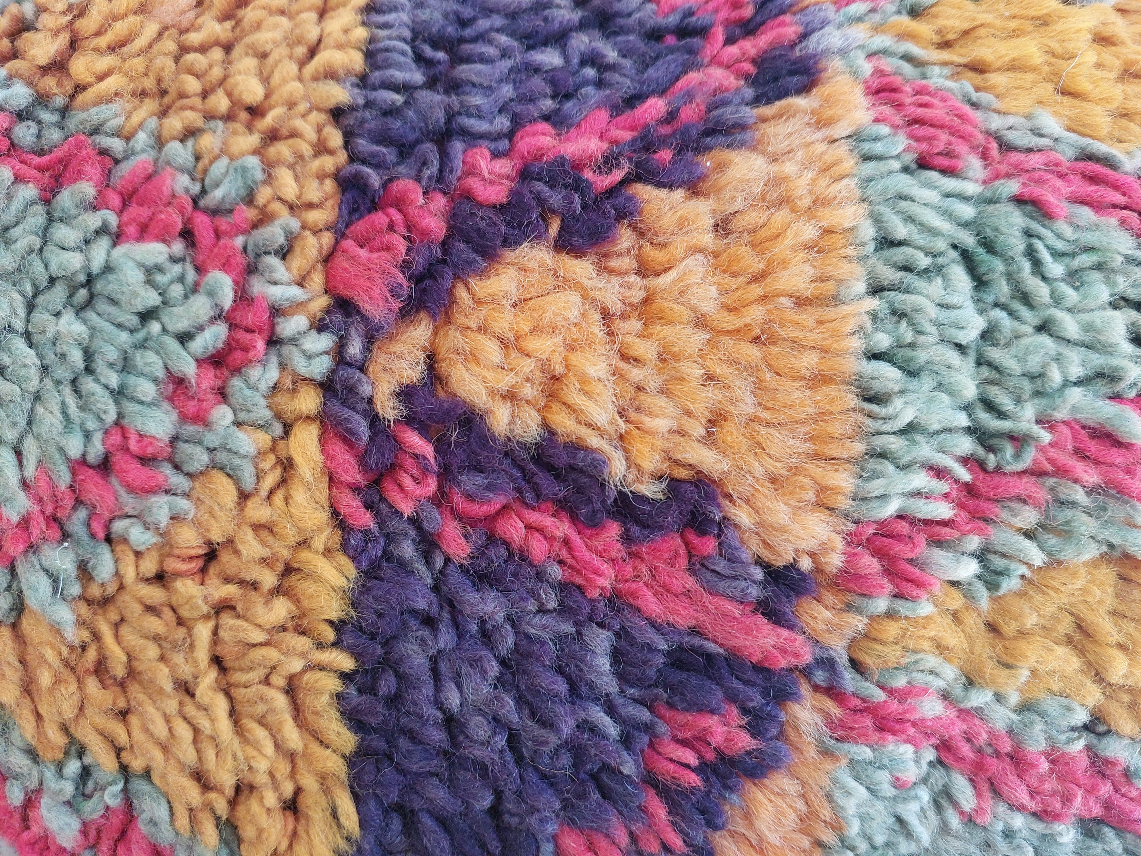 Aït Bou Ichaouen Moroccan Pillow - Handmade Berber Wool Cushion 14x24 - Vintage Colorful Boho Lumbar Pillow - Authentic Tribal Moroccan Deco MoroccanBazzArts