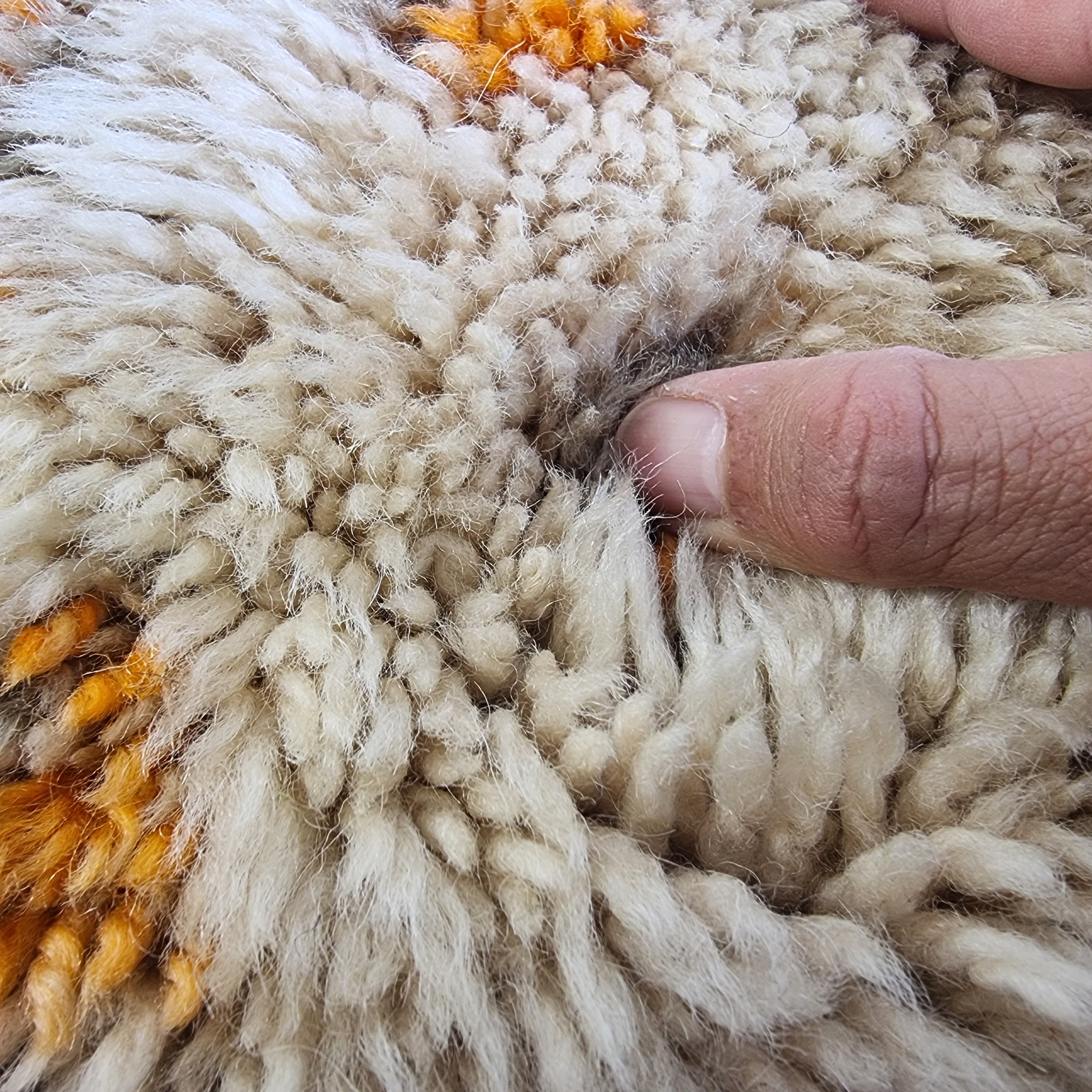 Vintage Beni Ourain Wool Pillow Cover | 16" x 25" MoroccanBazzArts